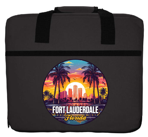 Fort Lauderdale Florida Design B Souvenir Destination Seat Cushion black black