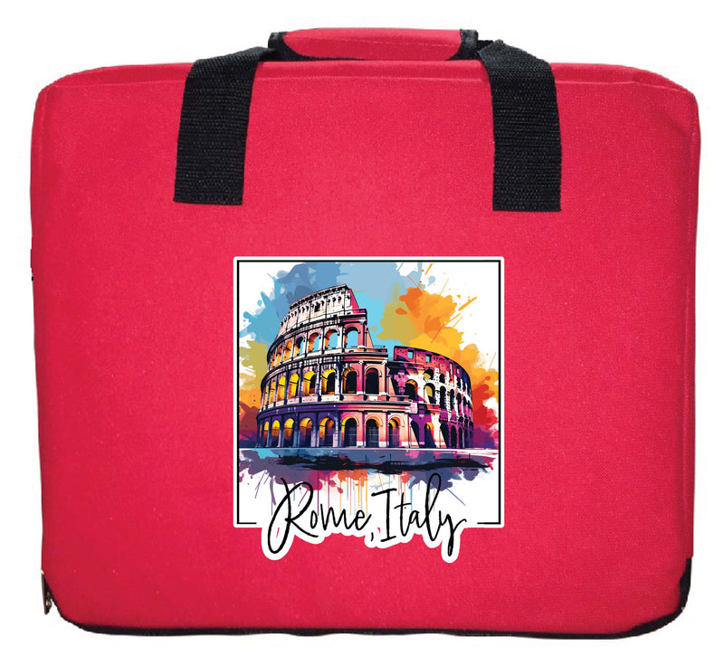 Rome Italy Design A Souvenir Destination Seat Cushion Red Red