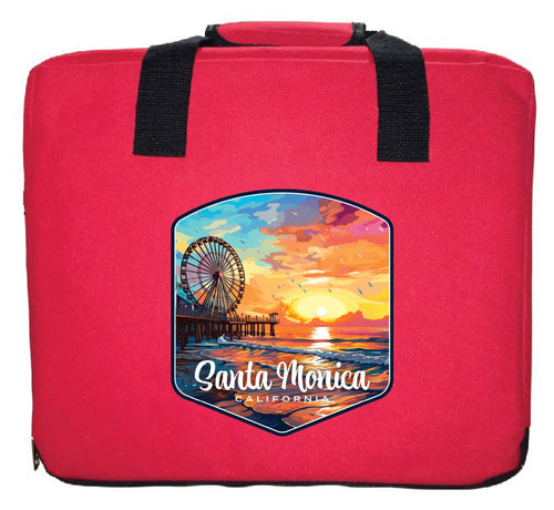 Santa Monica California Design A Souvenir Destination Seat Cushion Red Red