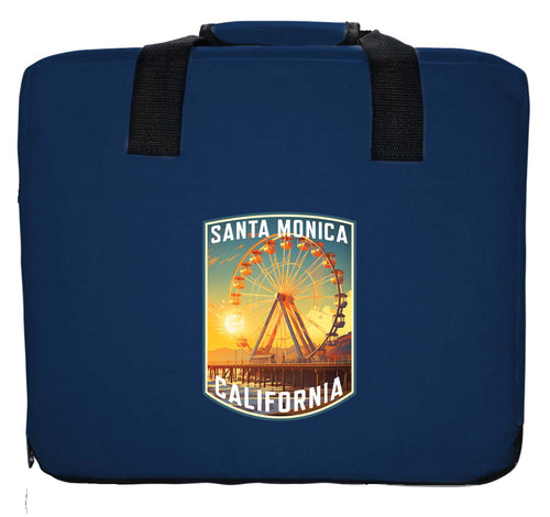 Santa Monica California Design C Souvenir Destination Seat Cushion Navy Navy