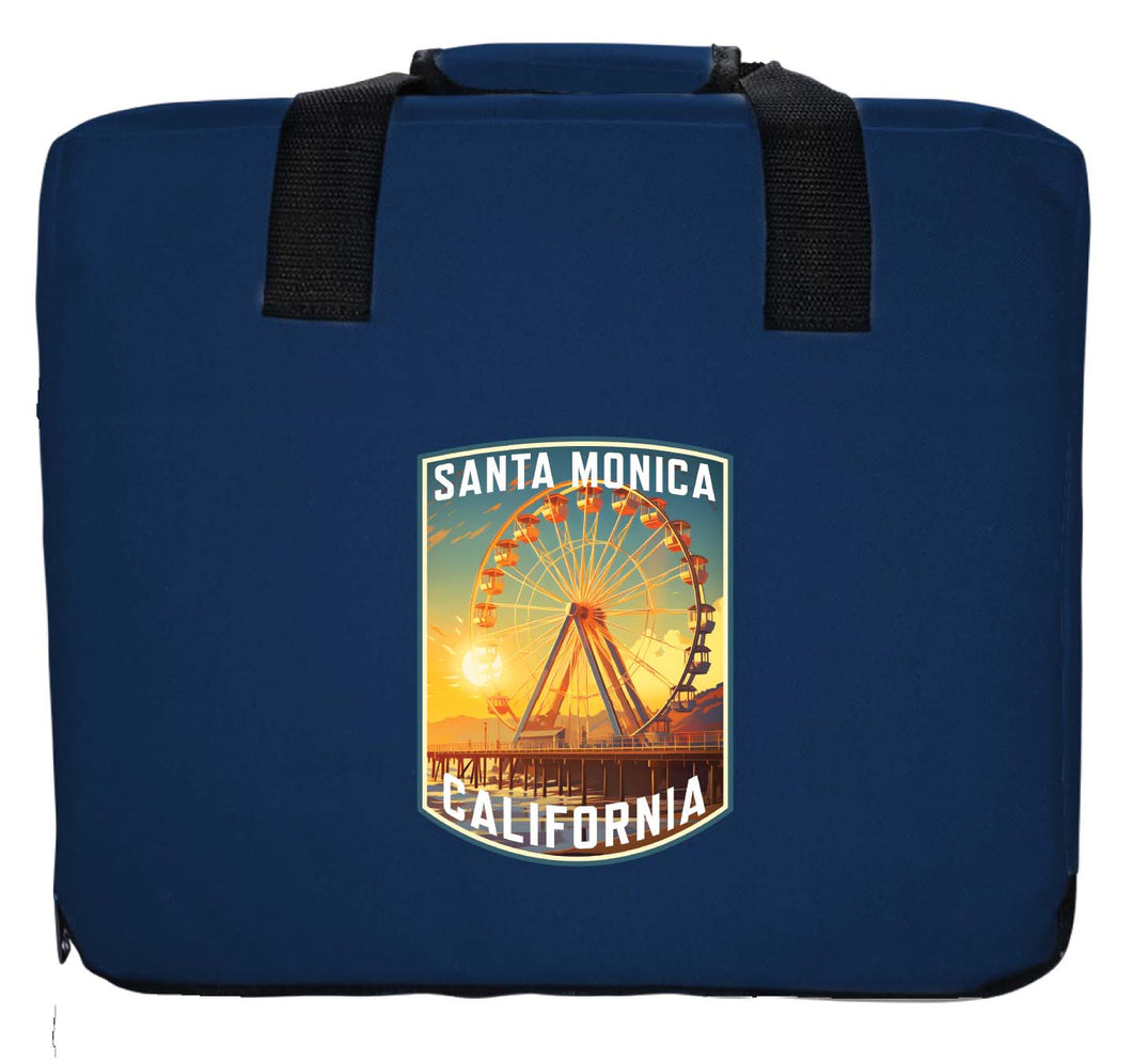 Santa Monica California Design C Souvenir Destination Seat Cushion Navy Navy