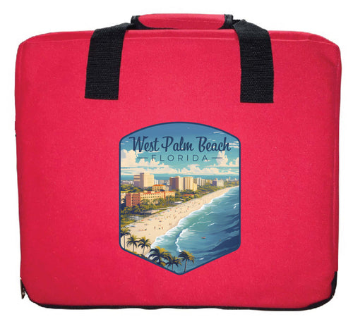 West Palm Beach Florida Design A Souvenir Destination Seat Cushion Red Red