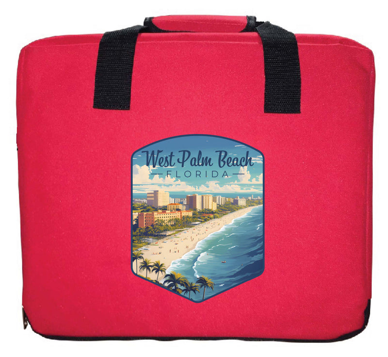 West Palm Beach Florida Design A Souvenir Destination Seat Cushion Red Red