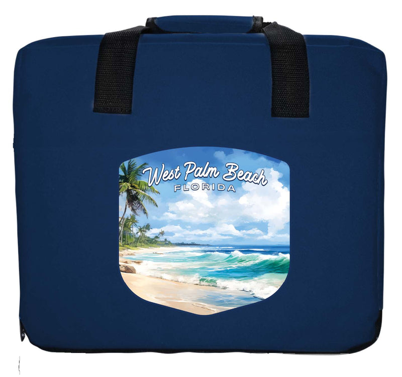 West Palm Beach Florida Design B Souvenir Destination Seat Cushion Navy Navy