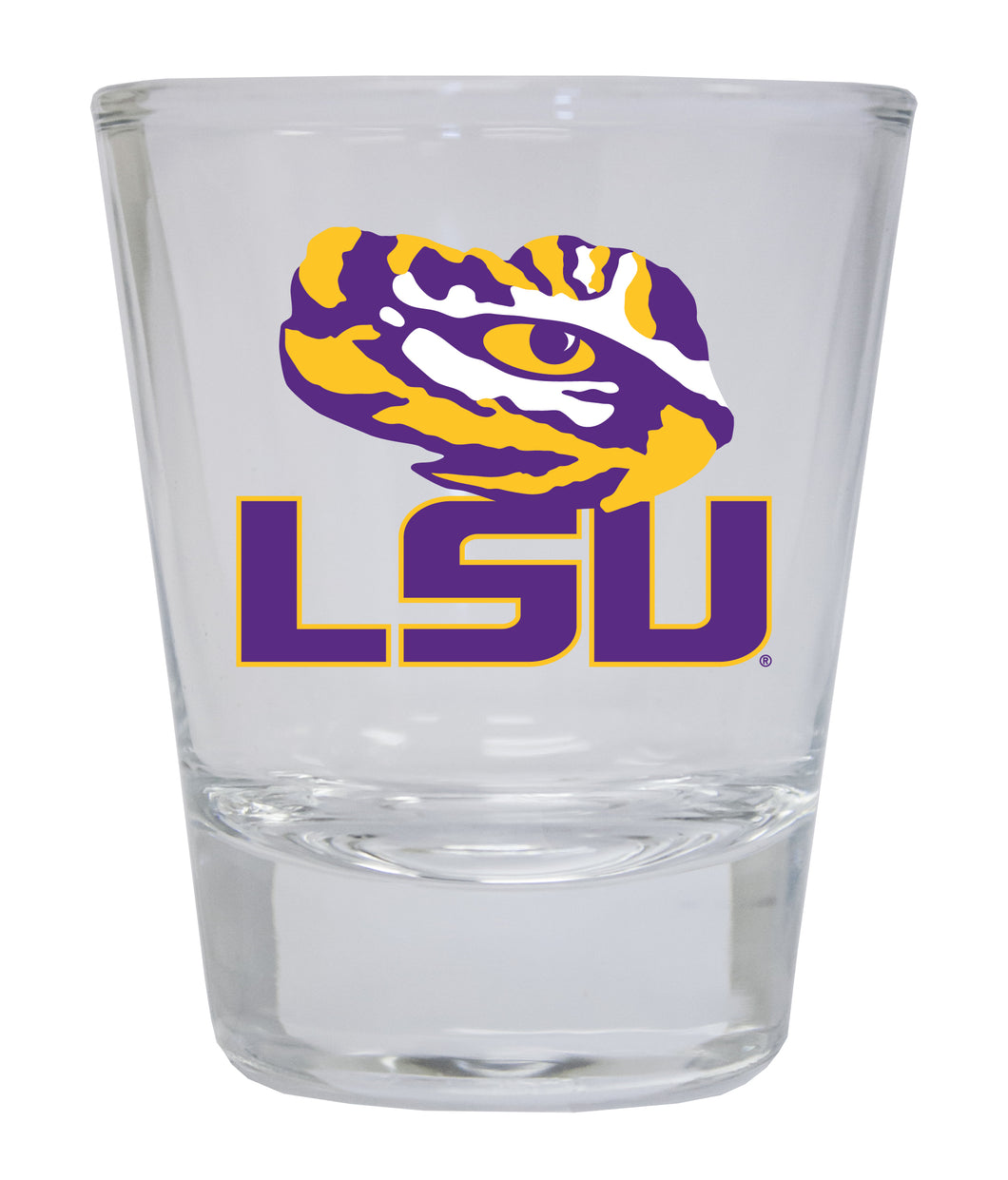 LSU Tigers 2 Ounce Shot Glass Round Clear Officially Licensed Collegiate Product 4-Pack