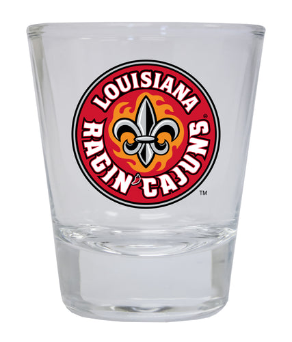 Louisiana at Lafayette Ragin' Cajuns 2 Ounce Shot Glass Round Clear Officially Licensed Collegiate Product 4-Pack