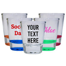 Load image into Gallery viewer, Customizable Round Shot Glass Personalized with Custom Text
