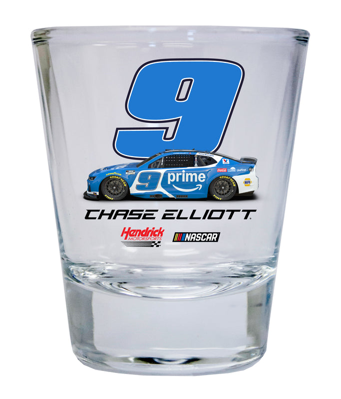 Nascar #9 Chase Elliott 2 oz Round Shot Glass Officially Licensed