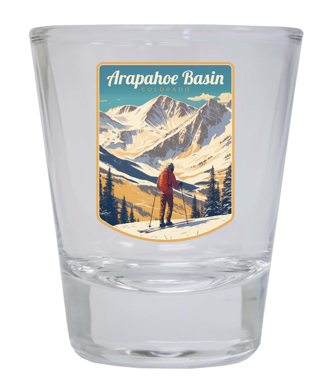 Arapahoe Basin Design A Souvenir 2 Ounce Shot Glass Round Clear 2-Pack