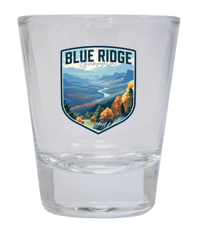 Blue Ridge Georgia Souvenir 2 oz Clear Shot Glass Round or Square Clear