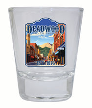 Load image into Gallery viewer, Deadwood South Dakota Wild West Design Souvenir 2 Ounce Shot Glass Round
