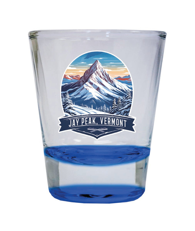 Jay Peak Vermont Souvenir 2 oz Blue Shot Glass Round or Square Blue