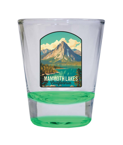 Mammoth Lakes California Design A Souvenir 2 Ounce Shot Glass Round Green Single