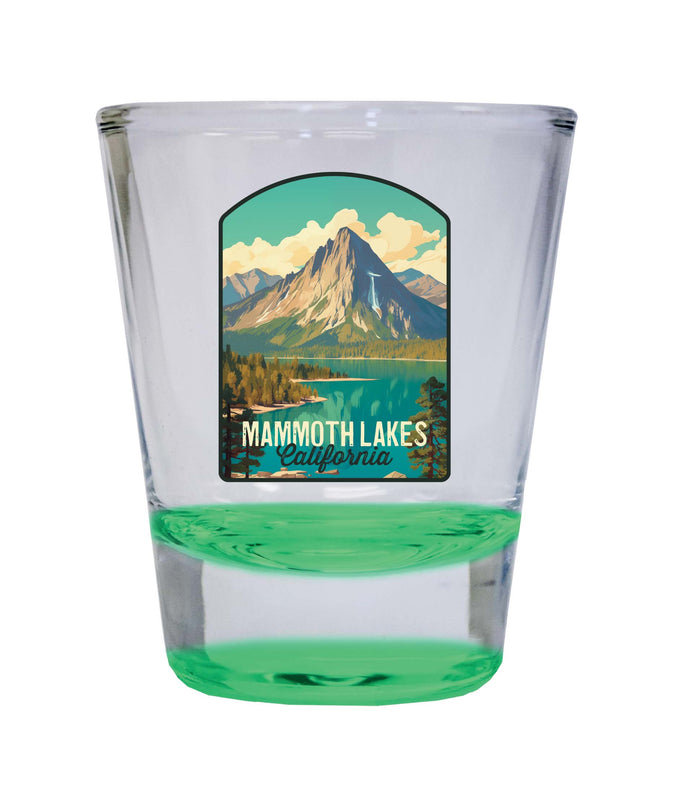 Mammoth Lakes California Design A Souvenir 2 Ounce Shot Glass Round Green Single