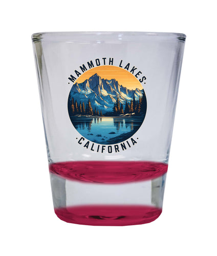 Mammoth Lakes California Design B Souvenir 2 Ounce Shot Glass Round Red 4-Pack