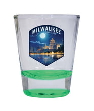 Load image into Gallery viewer, Milwaukee Wisconsin Design B Souvenir 2 Ounce Shot Glass Round
