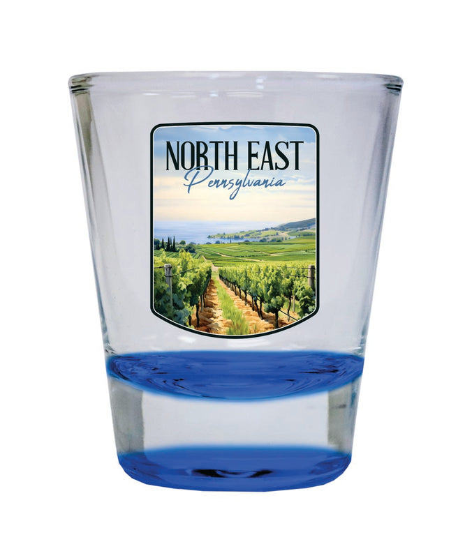 North East Pennsylvania Souvenir 2 oz Blue Shot Glass Round or Square Blue