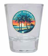 Load image into Gallery viewer, Nassau the Bahamas Design D Souvenir 2 Ounce Shot Glass Round Clear 4-Pack
