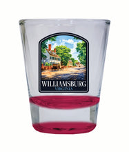Load image into Gallery viewer, Williamsburg Virginia Colonial Street Design Souvenir 2 Ounce Shot Glass Round
