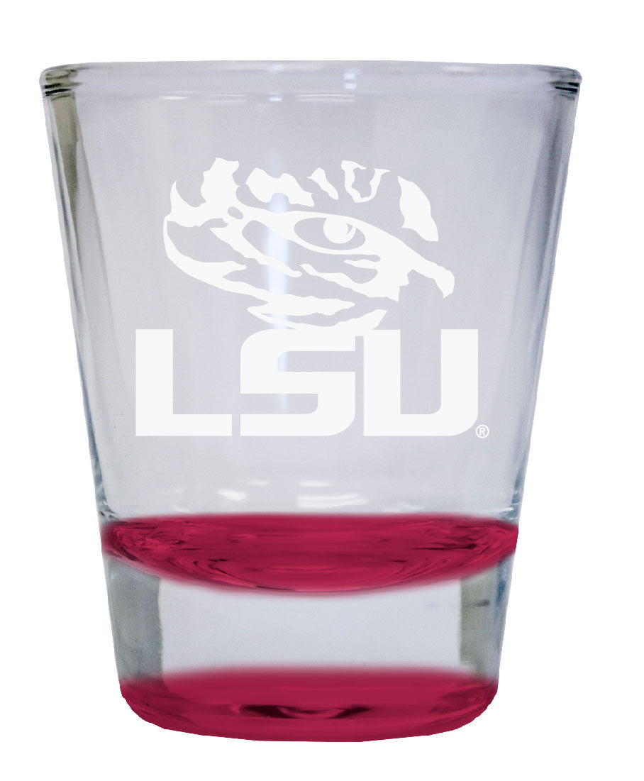 LSU Tigers 2 oz Engraved Shot Glass Round Officially Licensed Collegiate Product