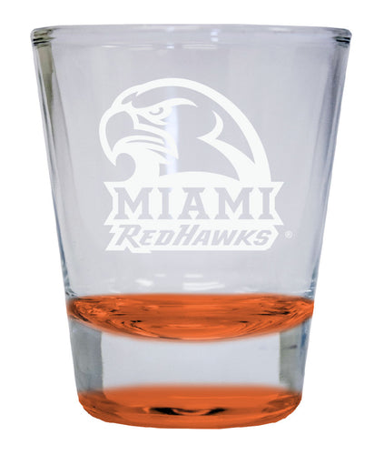 Miami of Ohio 2 oz Engraved Shot Glass Round Officially Licensed Collegiate Porduct