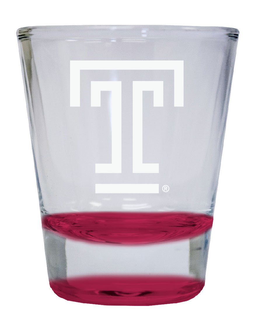 Temple University 2 oz Engraved Shot Glass Round Officially Licensed Collegiate Porduct