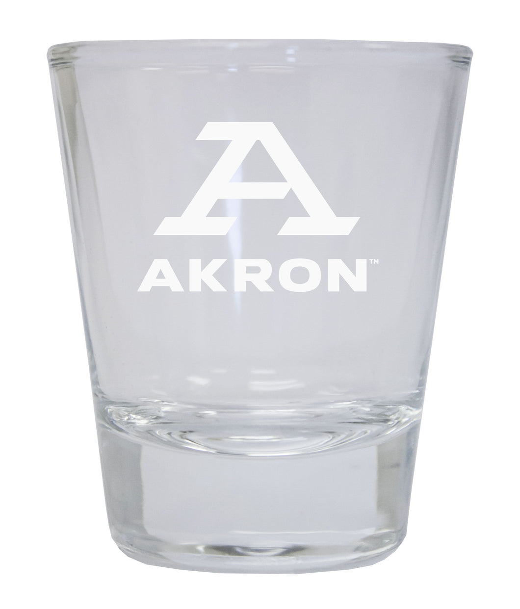 Akron Zips Etched Round Shot Glass