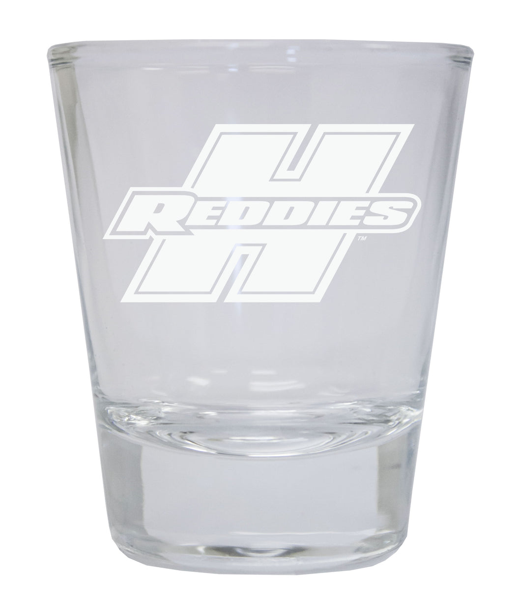Henderson State Reddies Etched Round Shot Glass Officially Licensed Collegiate Product