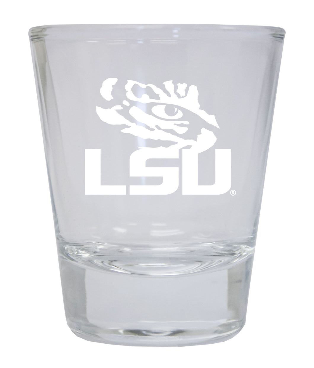 LSU Tigers Etched Round Shot Glass Officially Licensed Collegiate Product