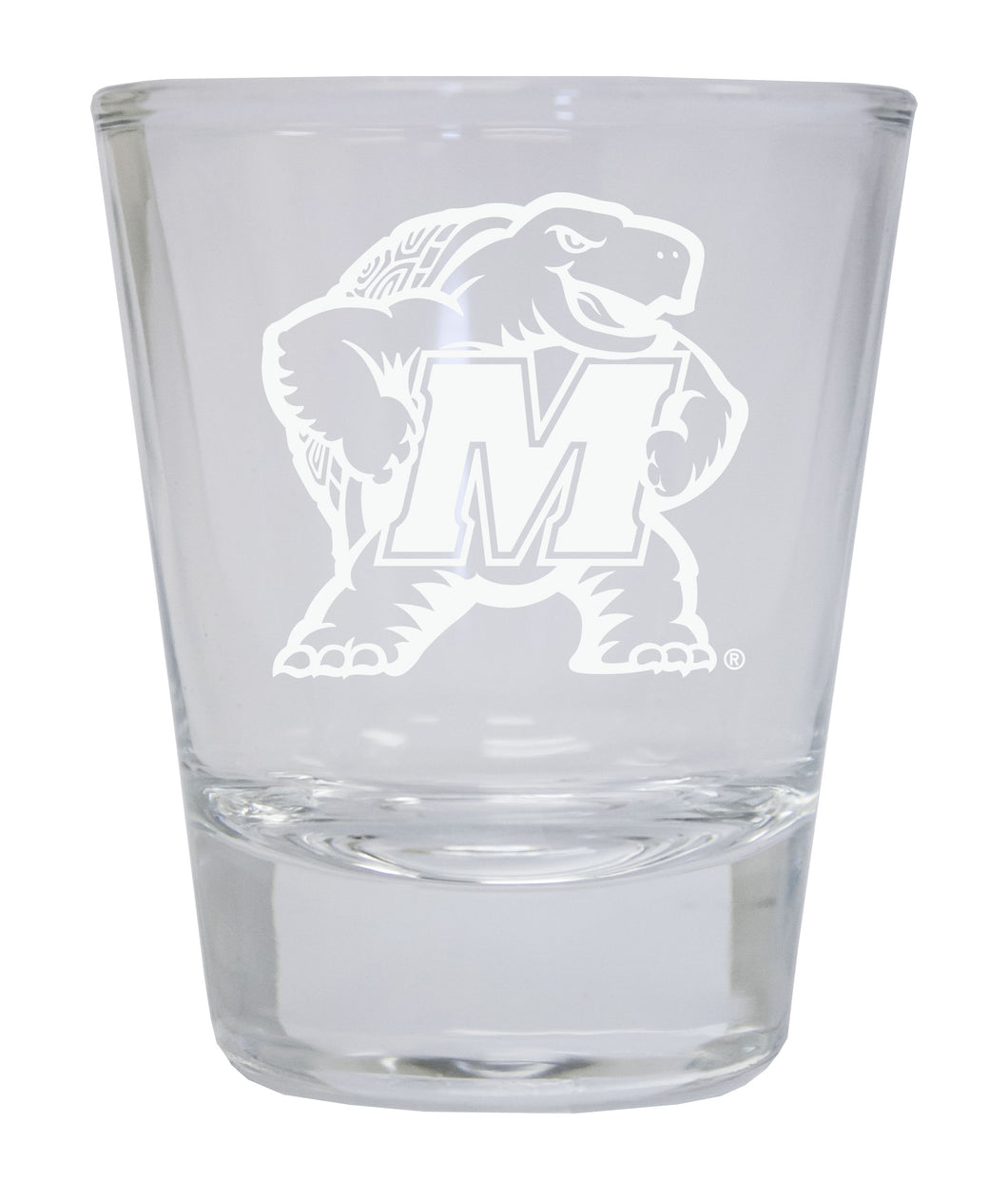 Maryland Terrapins Etched Round Shot Glass Officially Licensed Collegiate Product