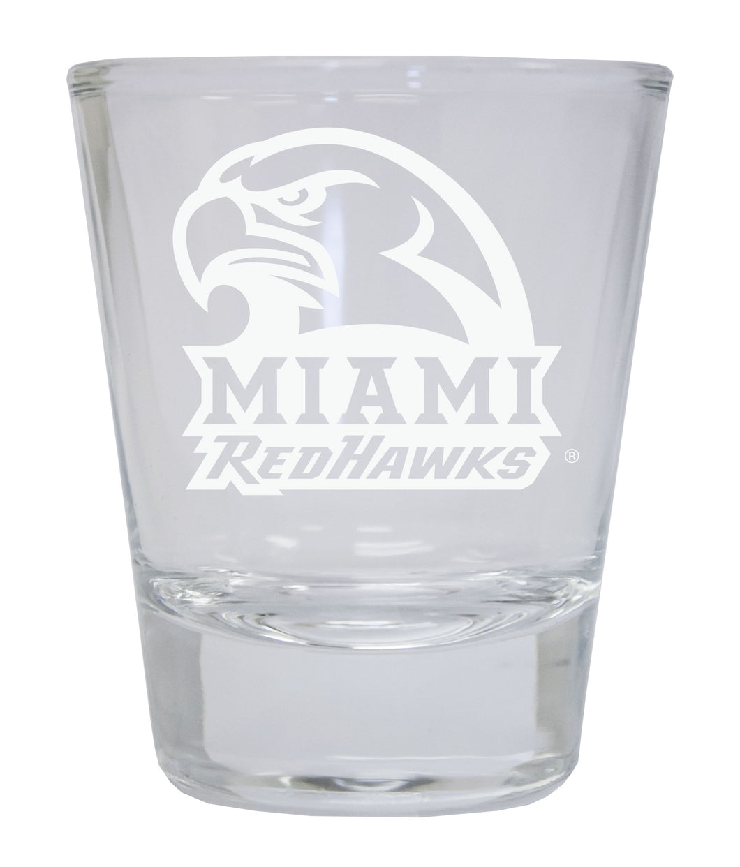 Miami of Ohio Etched Round Shot Glass Officially Licensed Collegiate Product