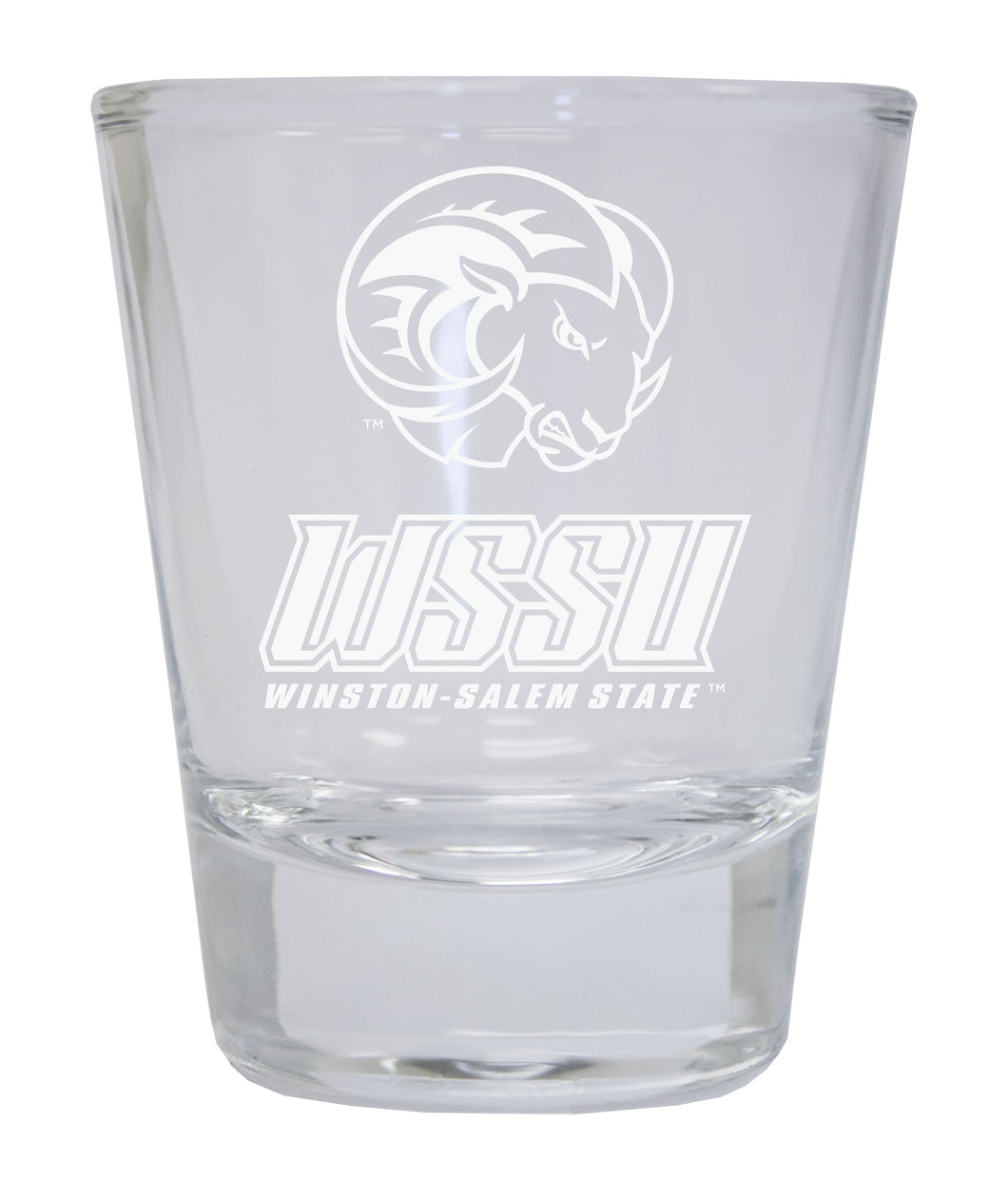 Winston-Salem State Etched Round Shot Glass Officially Licensed Collegiate Product