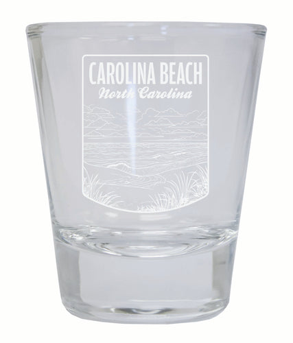 Carolina Beach North Carolina Souvenir 2 Ounce Engraved Shot Glass Round Clear Single Unit