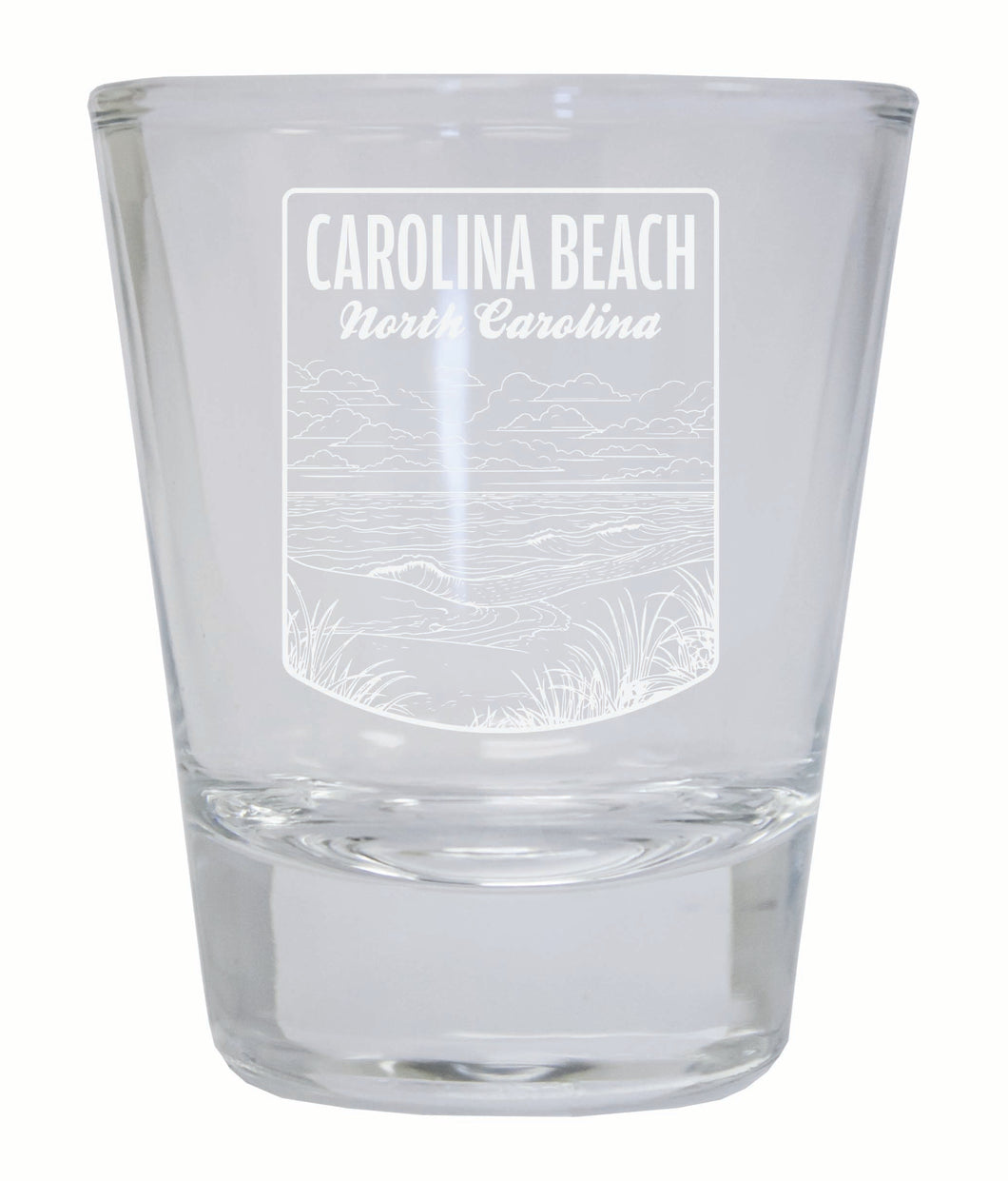 Carolina Beach North Carolina Souvenir 2 Ounce Engraved Shot Glass Round Clear Single Unit