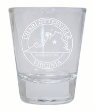 Load image into Gallery viewer, Charlottesville Virginia Souvenir 2 Ounce Engraved Shot Glass Round Clear 2-Pack
