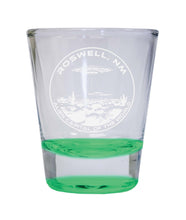 Load image into Gallery viewer, Roswell New Mexico Souvenir 2 Ounce Engraved Shot Glass Round
