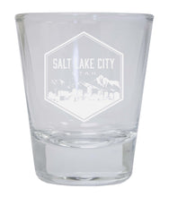 Load image into Gallery viewer, Salt Lake City Utah Souvenir 2 Ounce Engraved Shot Glass Round Clear 4-Pack

