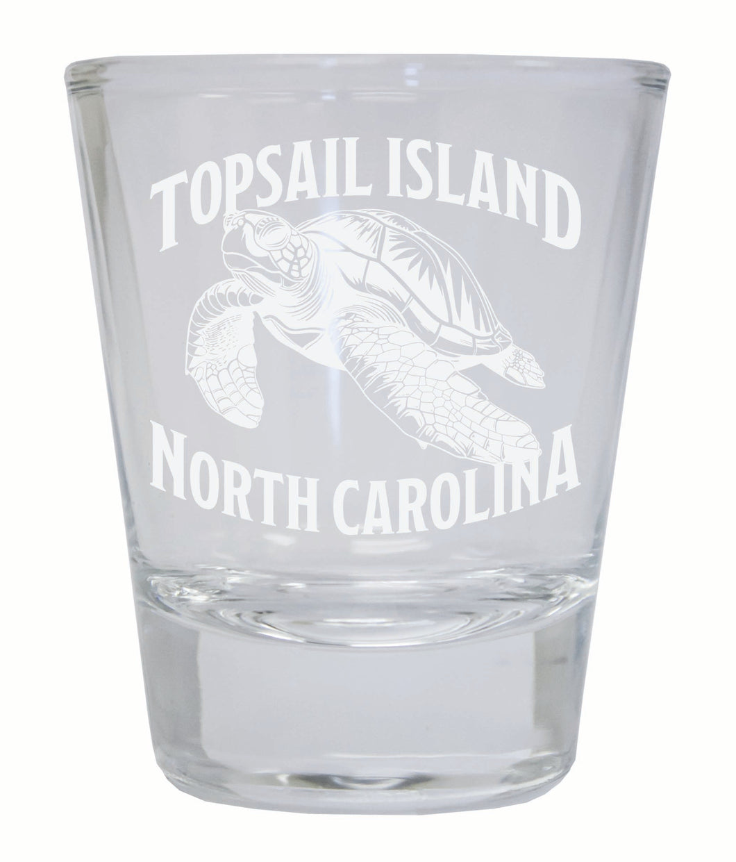 Topsail Island North Carolina Souvenir 2 Ounce Engraved Shot Glass Round Clear 2-Pack