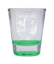 Load image into Gallery viewer, Turks and Caicos Islands Souvenir 2 Ounce Engraved Shot Glass Round
