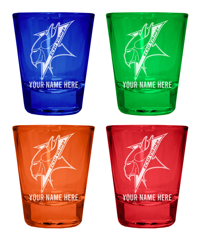 Elizabeth City State University Customizable Engraved Full Color 2oz Shot Glass Multicolor Officially Licensed Collegiate Product 4-Pack