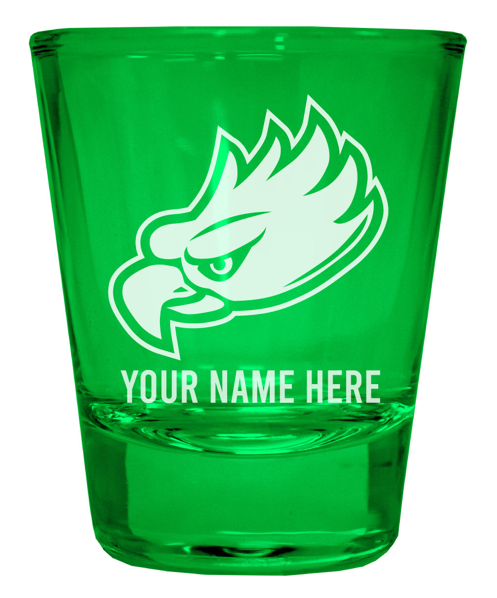 Florida Gulf Coast Eagles Customizable Engraved Full Color 2oz Shot Glass Green Officially Licensed Collegiate Product 2-Pack