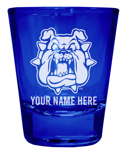 Fresno State Bulldogs Customizable Engraved Full Color 2oz Shot Glass Blue Officially Licensed Collegiate Product Single