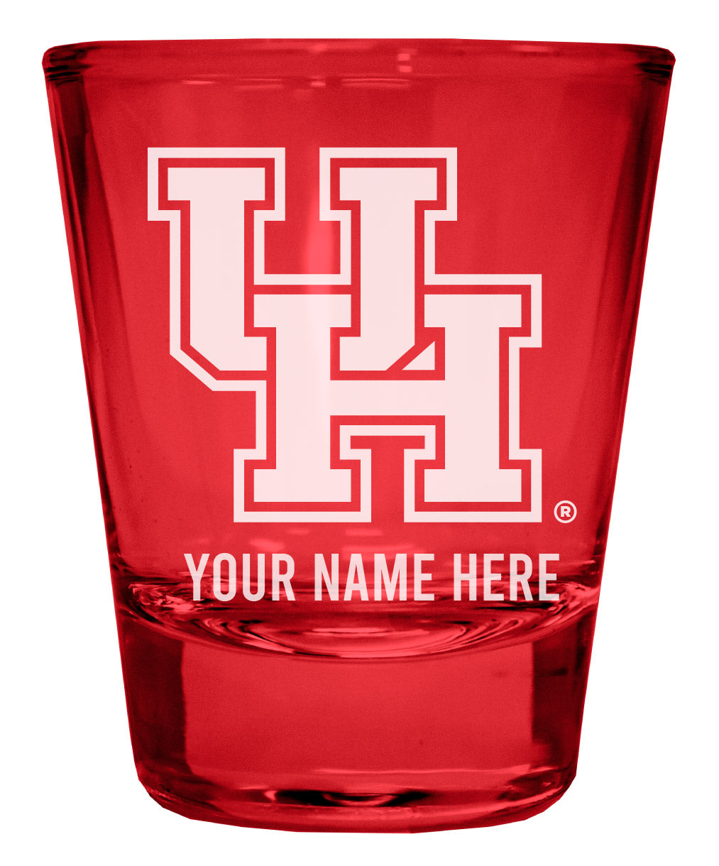 University of Houston Customizable Engraved Full Color 2oz Shot Glass Red Officially Licensed Collegiate Product 4-Pack