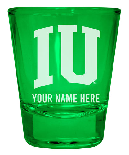 Indiana Hoosiers Customizable Engraved Full Color 2oz Shot Glass Green Officially Licensed Collegiate Product 4-Pack