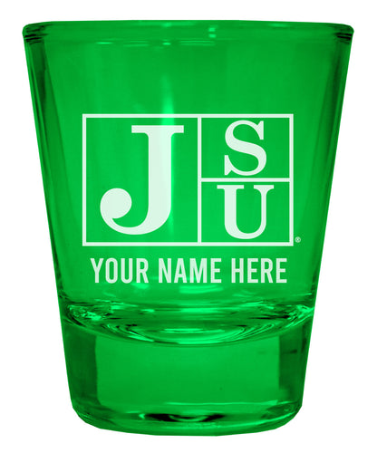 Jackson State University Customizable Engraved Full Color 2oz Shot Glass Green Officially Licensed Collegiate Product 2-Pack
