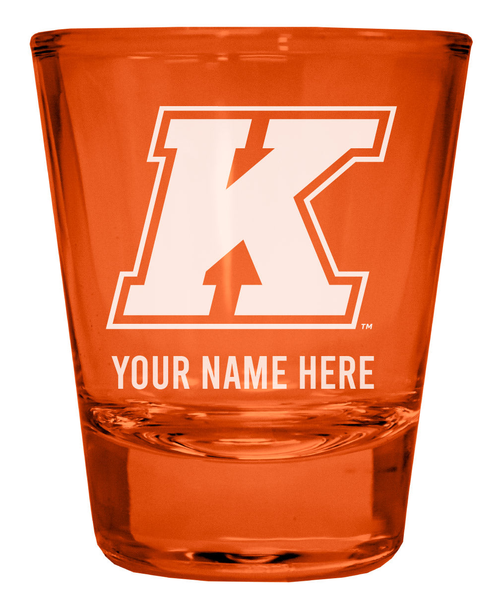 Kent State University Customizable Engraved Full Color 2oz Shot Glass Orange Officially Licensed Collegiate Product 4-Pack