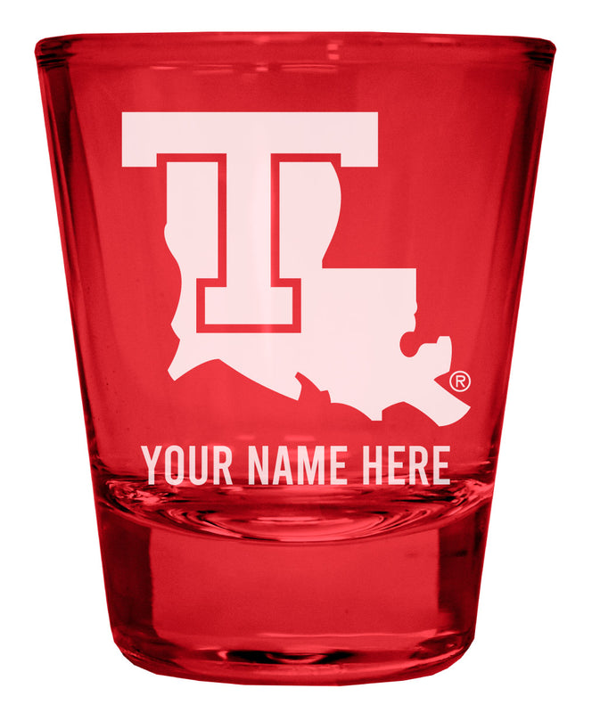 Louisiana Tech Bulldogs Customizable Engraved Full Color 2oz Shot Glass Red Officially Licensed Collegiate Product Single