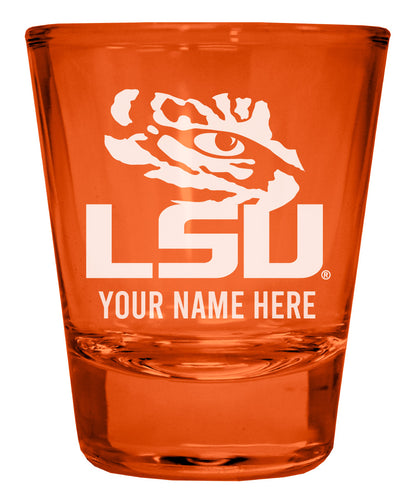 LSU Tigers Customizable Engraved Full Color 2oz Shot Glass Orange Officially Licensed Collegiate Product Single
