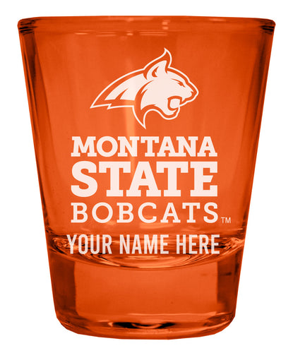 Montana State Bobcats Customizable Engraved Full Color 2oz Shot Glass Orange Officially Licensed Collegiate Product Single