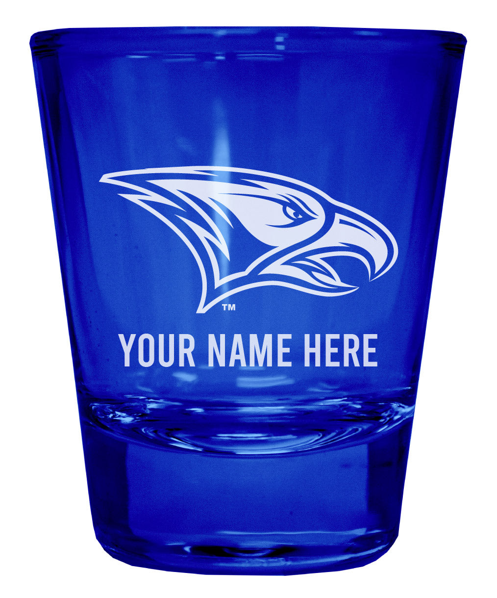 North Carolina Central Eagles Customizable Engraved Full Color 2oz Shot Glass Blue Officially Licensed Collegiate Product Single